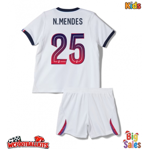 Paris Saint-Germain Nuno Mendes #25 Replica Away Stadium Kit for Kids 2026-27 Short Sleeve (+ pants)